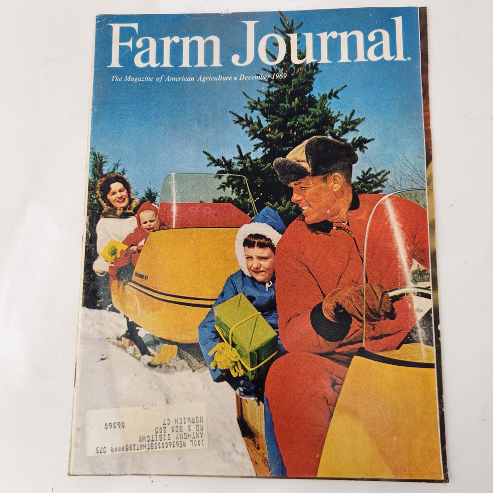 Vintage Farm Journal Magazine December 1969 Snowmobile Christmas Chevy Truck Ad